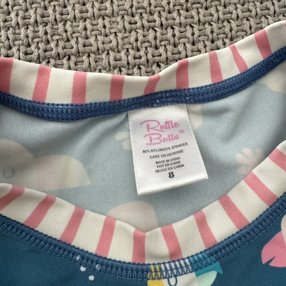 RuffleButts Bird & Stripes Rash Guard ~ 8 - Picture 5 of 8